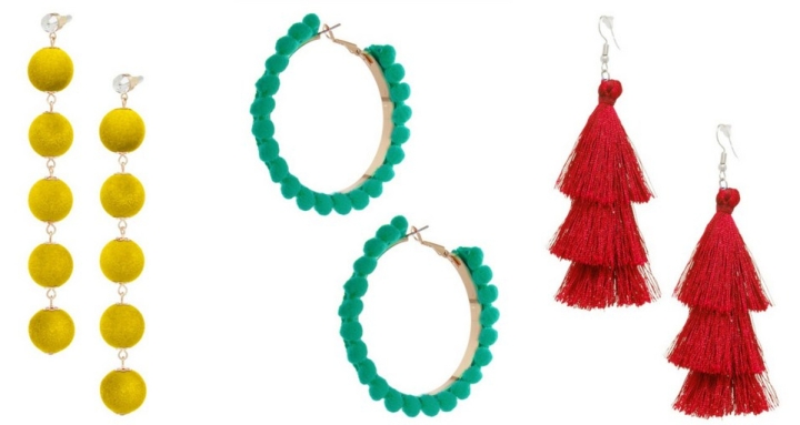 Statement earrings yellow, green and red suitable accessories for plus size outfit